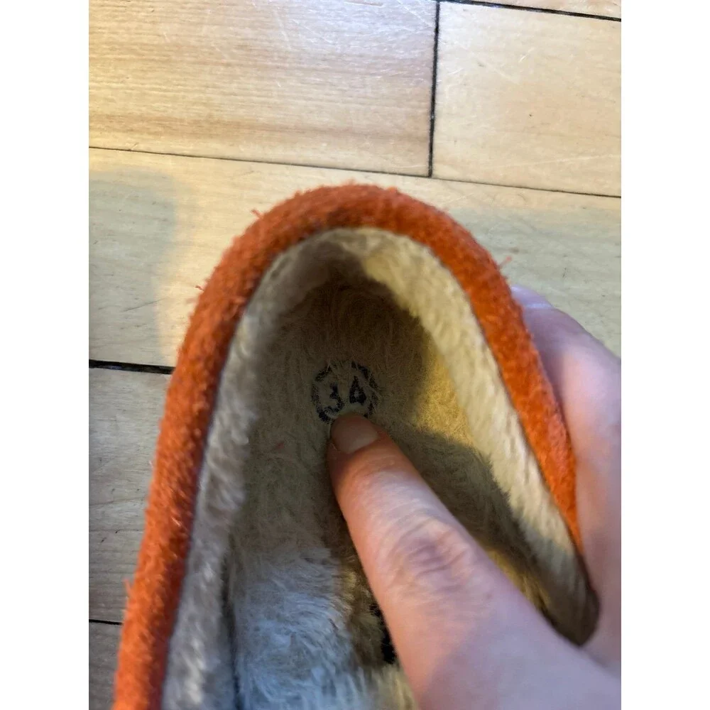 mini boden slippers house shoes suede cosy cozy fox 2.5 youth 34